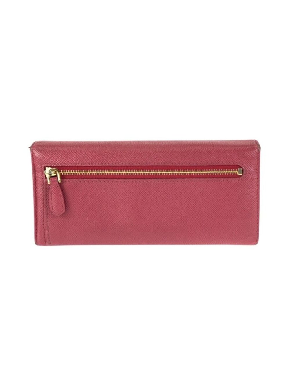 Prada Saffiano Ribbon Pink Gold Leather Wallet - Picture 2 of 9
